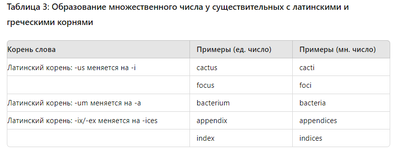 множественное число: английский язык